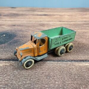 Tootsietoy City Fuel Company Dump Truck Kids OS Orange Green Fair Diecast Metal